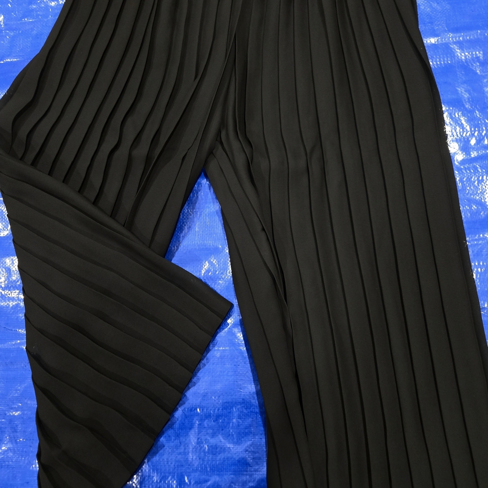 BCBG Black Pleated Wide-Leg Pants - Picture 3 of 5